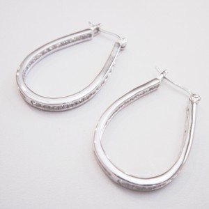 Inside/Outside Oval Sterling silver Hoops